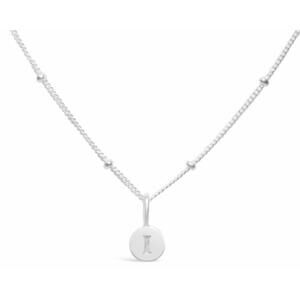 NEW STIA women's love letters mini disk letter necklace in silver